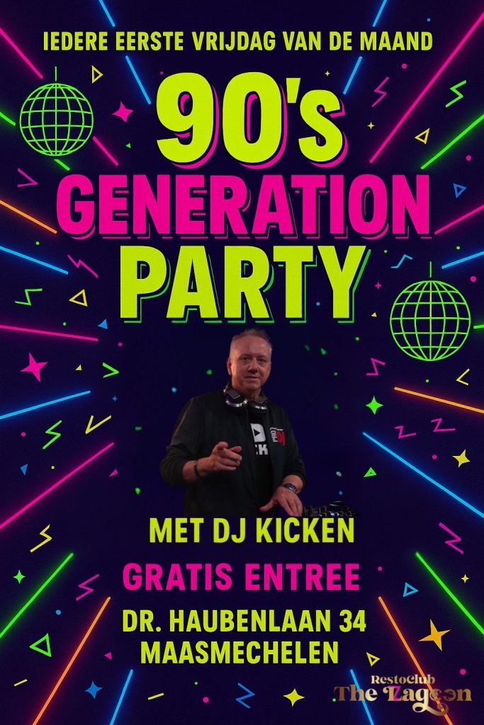 05-06-2026 - 90's party The Lagoon 2 standaard flyer van eerste vrijdag van de maand