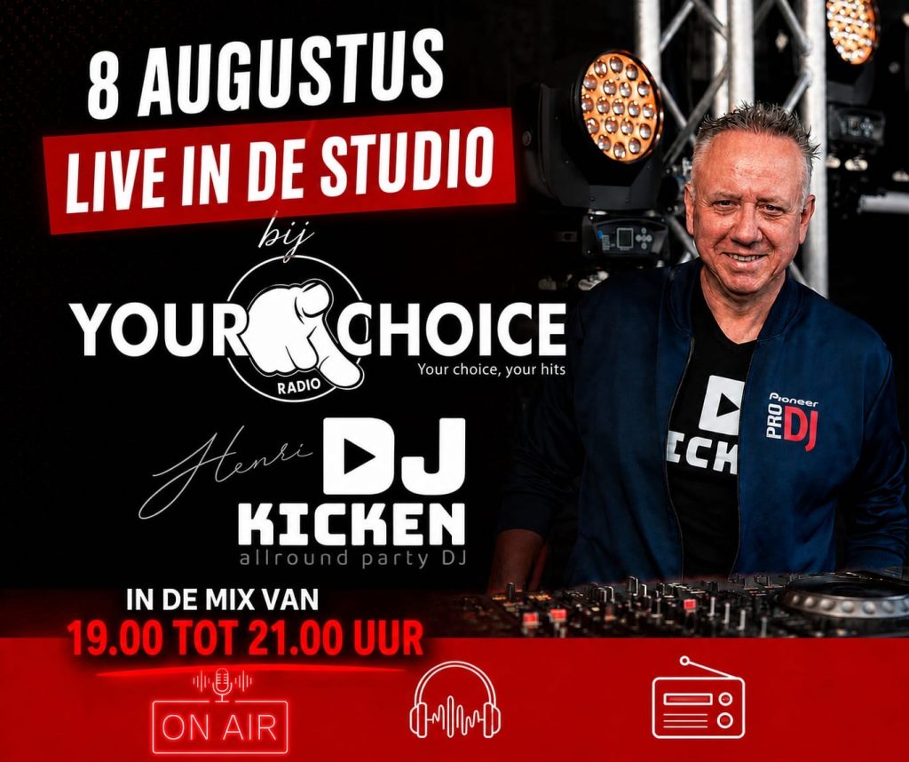 ZATERDAG 8 AUGUSTUS – LIVE IN DE STUDIO